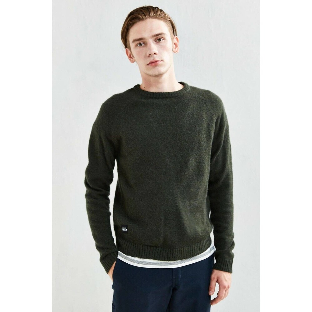 Native Youth Size M Altitude Knit Men's Sweater Wool‎ Blend Crew Neck Pullover